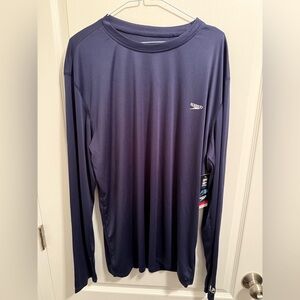 Speedo Men’s Performance Swim Shirt in Dark Blue with UPF 50+ Protection - XL